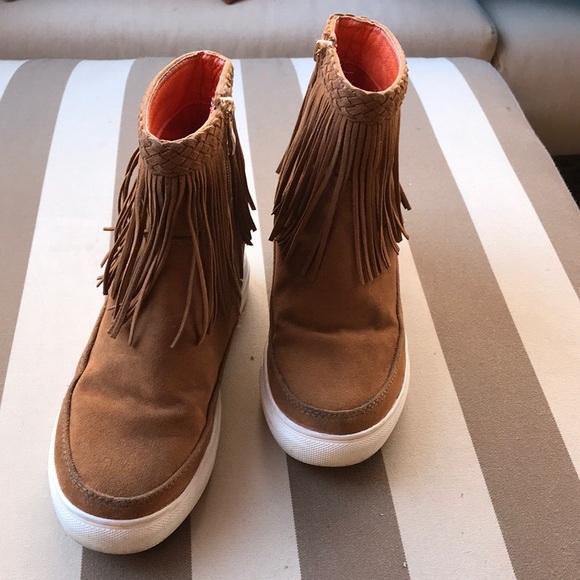 Via Moda brown  fringe boost - Picture 2 of 7